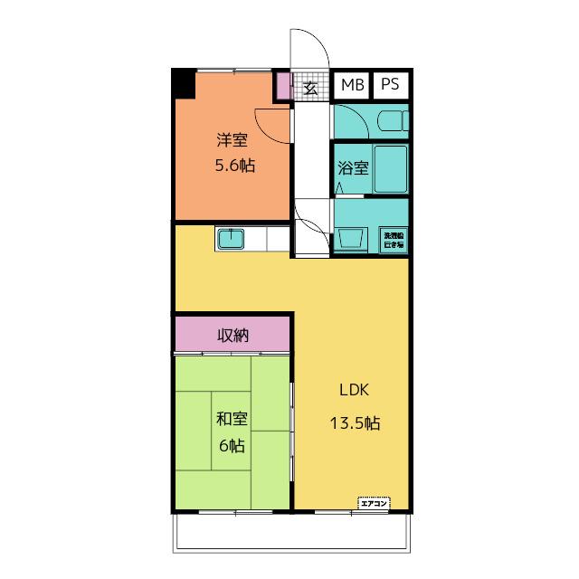 ブラッサム鵜の森(2LDK/4階)の間取り写真