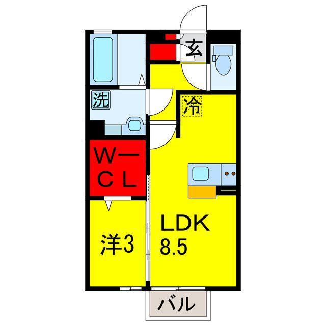 アミティエ(1LDK/2階)の間取り写真