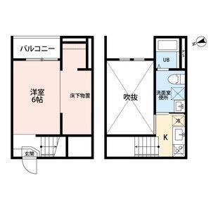 CIEL 五女子(ワンルーム/2階)の間取り写真