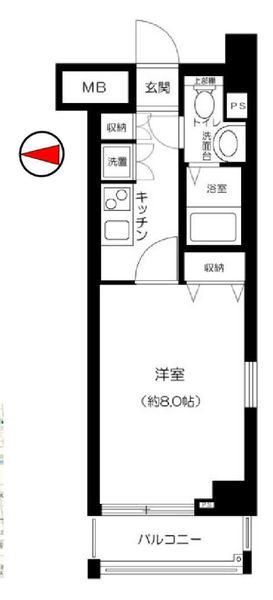 LE-LION清澄白河(1K/8階)の間取り写真
