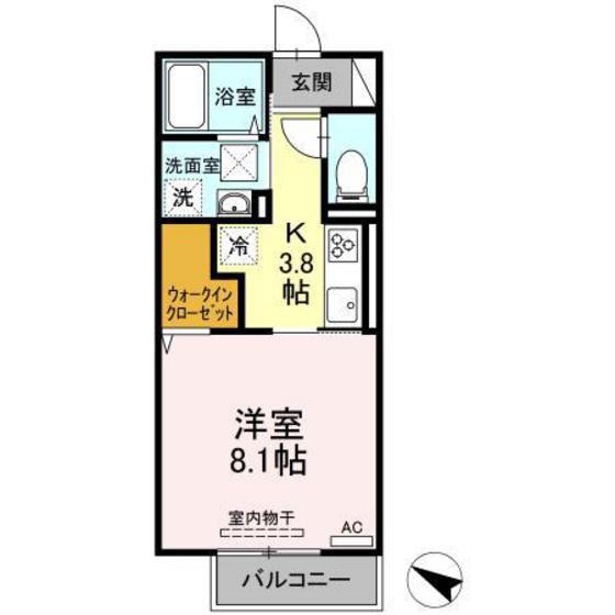 サユーレ(1K/2階)の間取り写真