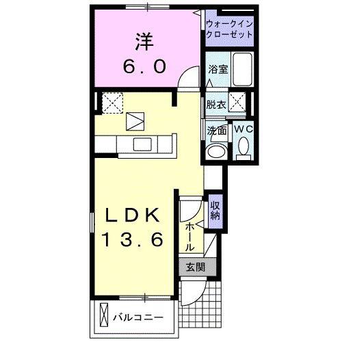 スペラーレ(1LDK/1階)の間取り写真