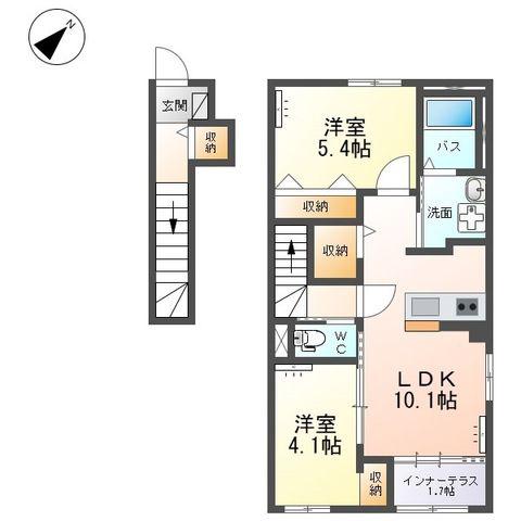 フォレスト アクア(2LDK/2階)の間取り写真