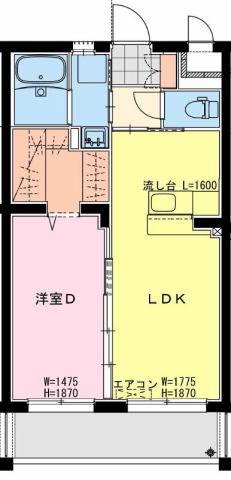 ヒカオオリエントマンション南館(1LDK/1階)の間取り写真