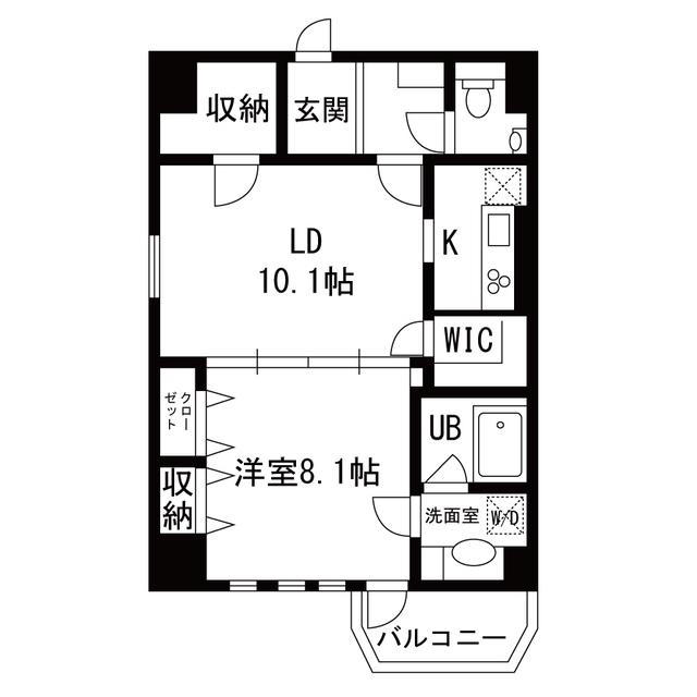 東京メトロ銀座線 表参道駅 徒歩2分 10階建 築21年(1LDK/5階)の間取り写真