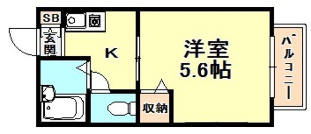 ラフォーレ御影(1K/2階)の間取り写真