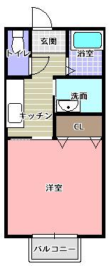 エクレールA(1K/2階)の間取り写真