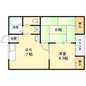 カイザ20(2DK/1階)の間取り写真