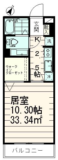 ウィステリア(1K/1階)の間取り写真