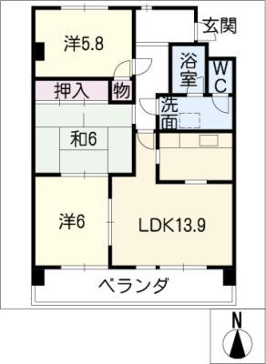 ボナール新舞子東303号(3LDK/3階)の間取り写真