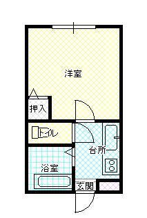 メゾンフローラ(1K/2階)の間取り写真