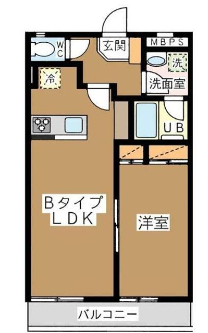 プランドール弐番館(1LDK/1階)の間取り写真
