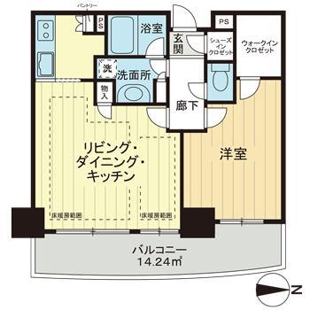 クレッセント川崎タワー(1LDK/28階)の間取り写真