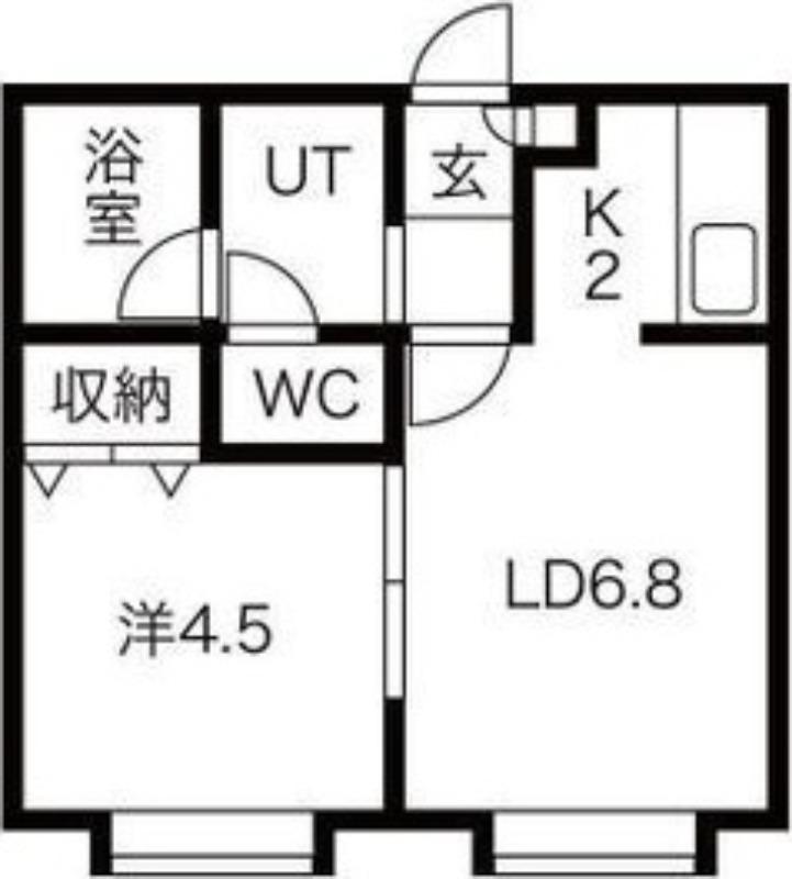 ヘルメスII(1LDK/2階)の間取り写真