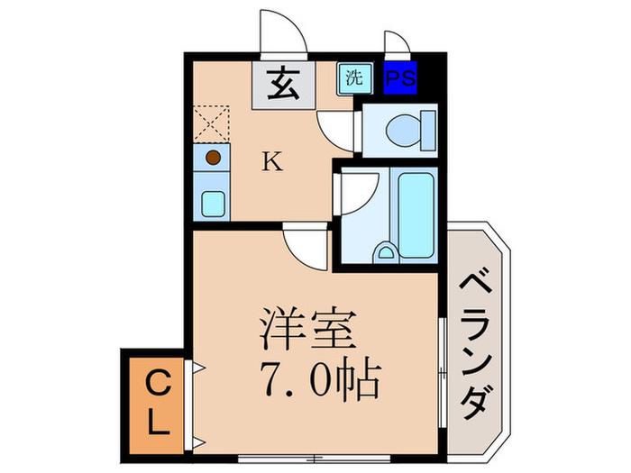 松本ビル(1K/3階)の間取り写真