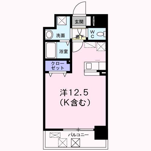 クラウン パレス(1K/6階)の間取り写真