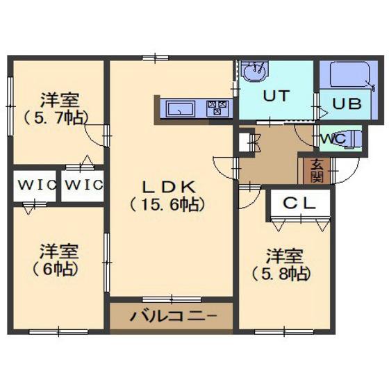 BRUIN.K(3LDK/3階)の間取り写真