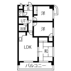 エスコートはら(3LDK/1階)の間取り写真