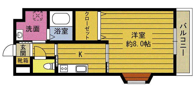 サニーサイド21(1K/3階)の間取り写真