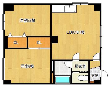 昴ー018(2LDK/2階)の間取り写真