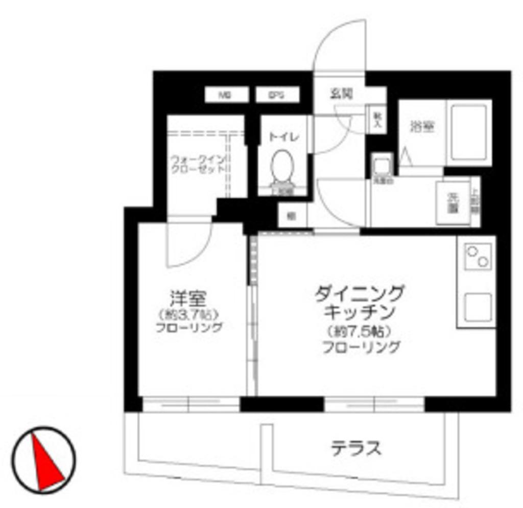 トグル護国寺(1LDK/1階)の間取り写真