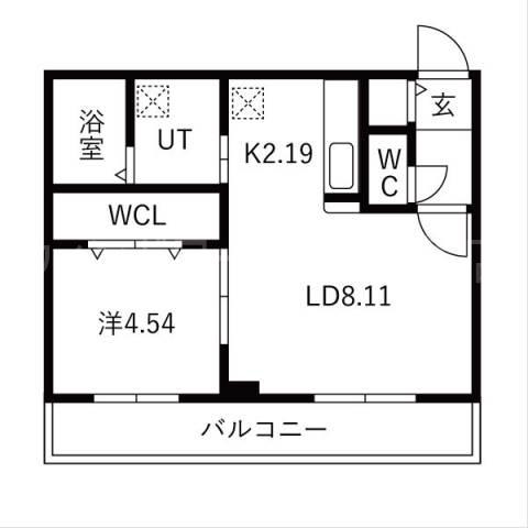 カレラ平岸(1LDK/4階)の間取り写真