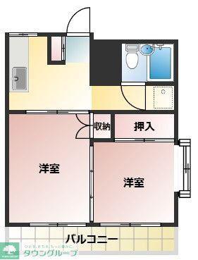 目白コーポ(2DK/2階)の間取り写真