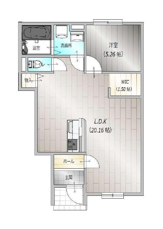 AFC RESIDENCE 富士宮(1LDK/1階)の間取り写真
