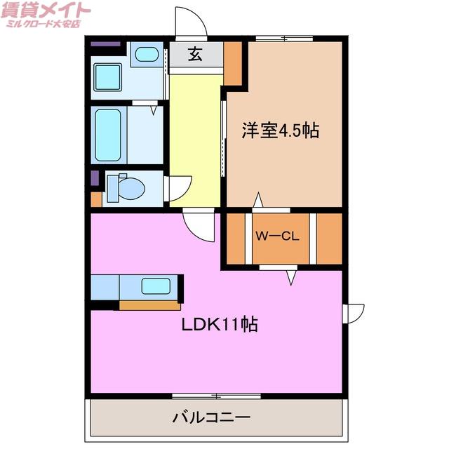 NEW ARROZAL(1LDK/3階)の間取り写真