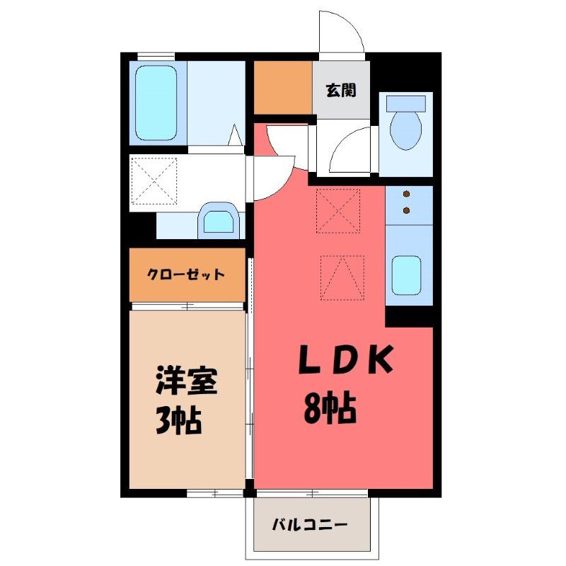 アスール(1LDK/1階)の間取り写真