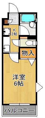 スターロワイヤル小波瀬(1K/4階)の間取り写真