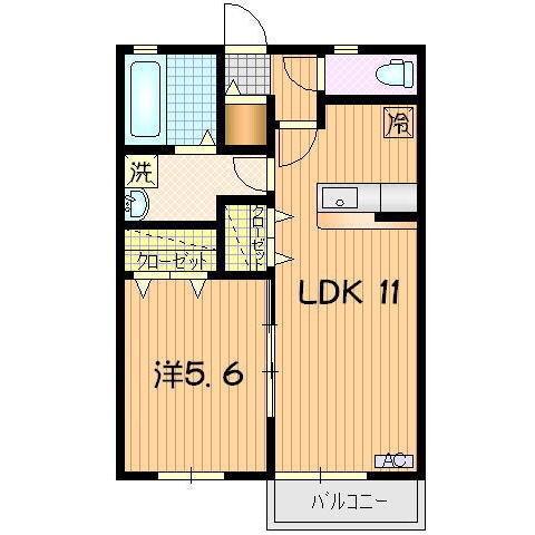 フロンティア泉(1LDK/2階)の間取り写真