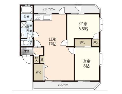 フラワーハイツI(2LDK/1階)の間取り写真