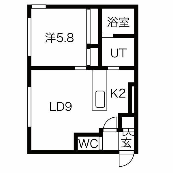 GRANDEUR L(1LDK/2階)の間取り写真