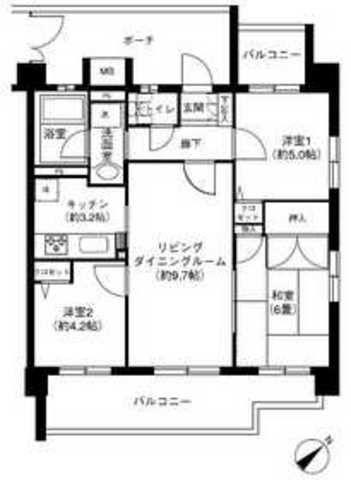 KS桜川(3LDK/2階)の間取り写真