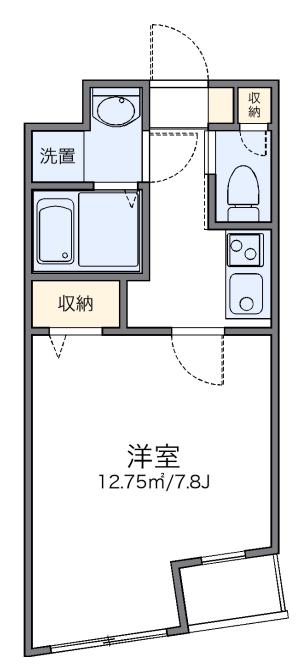 エクセルカーサ平和台(1K/2階)の間取り写真