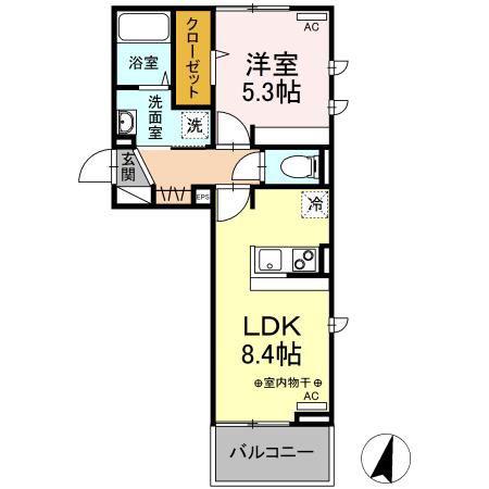 PARC ONAHAMA(1LDK/3階)の間取り写真