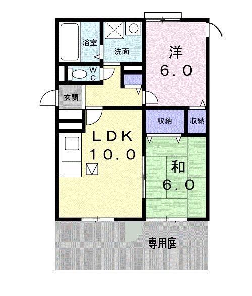 メゾンピア(2LDK/1階)の間取り写真