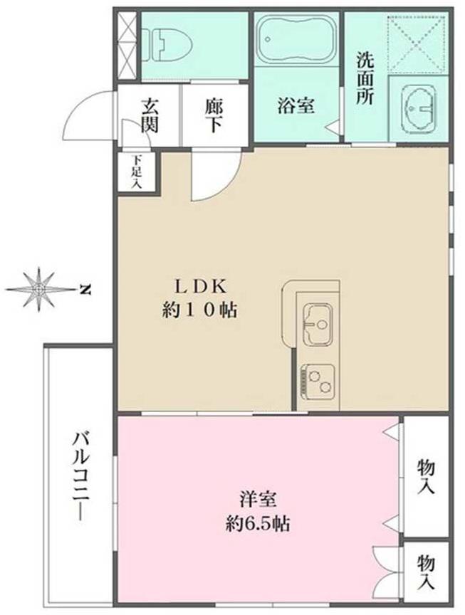 ソラリア一番町(1LDK/3階)の間取り写真