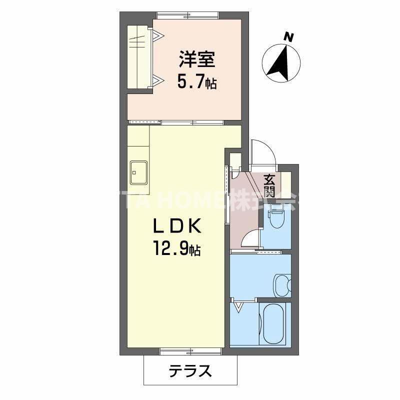 ミルキーウェイI・II(1LDK/1階)の間取り写真