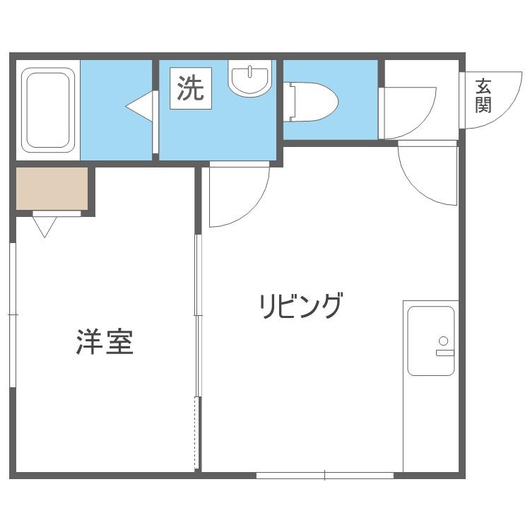 アミティエ(1DK/2階)の間取り写真