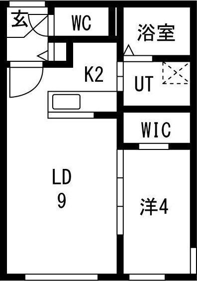 ガーディアン発寒(1LDK/3階)の間取り写真
