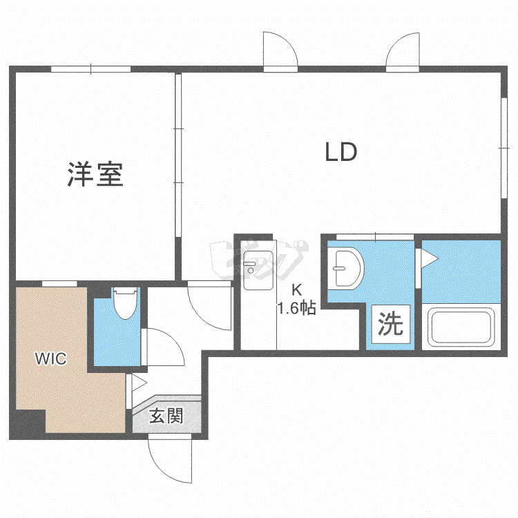 コートヴィラ札幌(1LDK/2階)の間取り写真