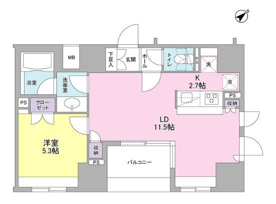 コンフォリア池袋DEUX(1LDK/11階)の間取り写真