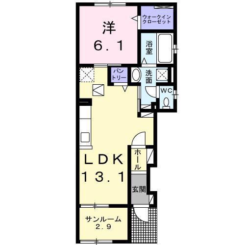 ヴィア ラッテア(1LDK/1階)の間取り写真
