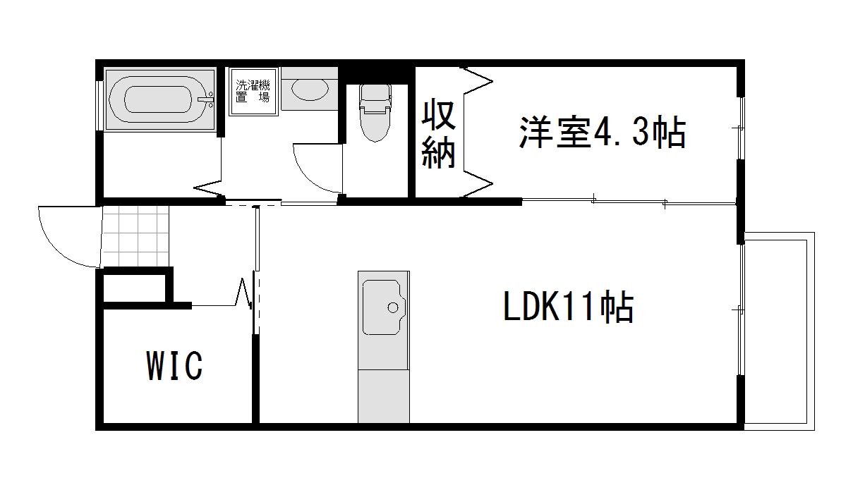 サンクレバリーC(1LDK/2階)の間取り写真