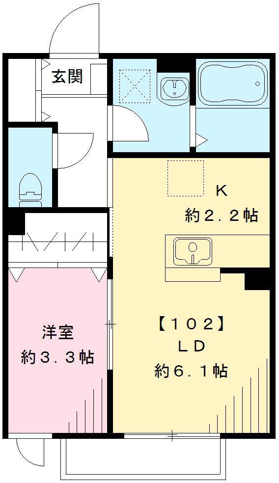 ARIES国立 アリエスクニタチ(1LDK/1階)の間取り写真