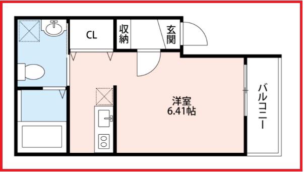 レヴェール ハナハタ(ワンルーム/2階)の間取り写真