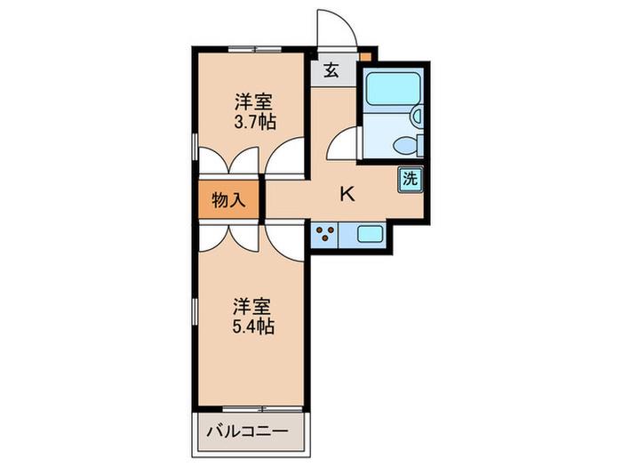 セントヒルズ糀谷(2K/4階)の間取り写真