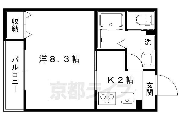 ハウス高橋町II(1K/2階)の間取り写真